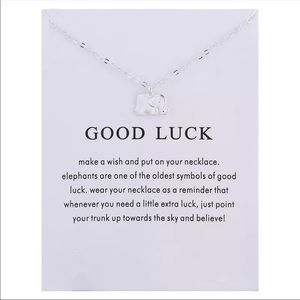 Silver boho elephant necklace